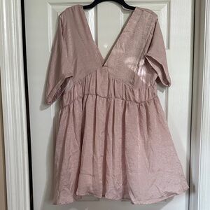 Pink V-Neck Dress